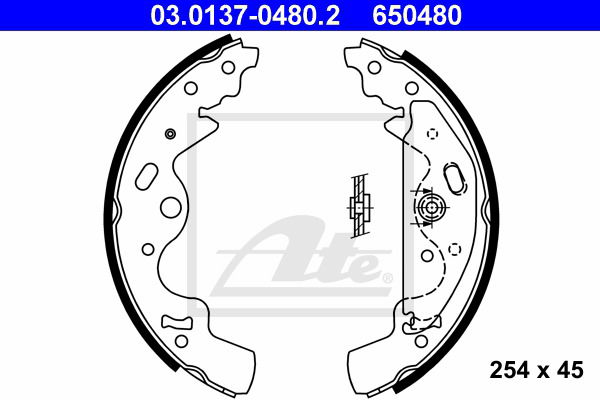 Bremsbackensatz Hinterachse ATE 03.0137-0480.2 von ATE