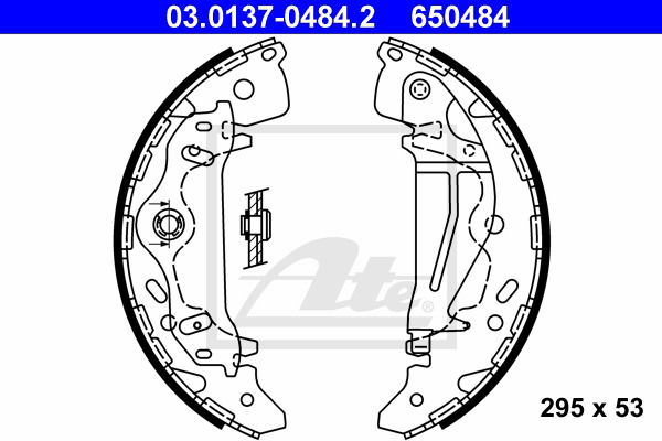 Bremsbackensatz Hinterachse ATE 03.0137-0484.2 von ATE