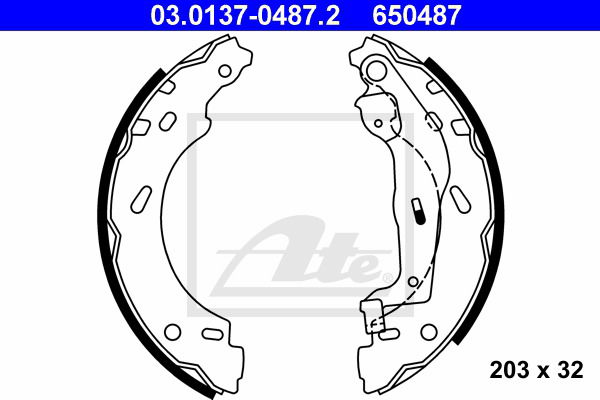 Bremsbackensatz Hinterachse ATE 03.0137-0487.2 von ATE