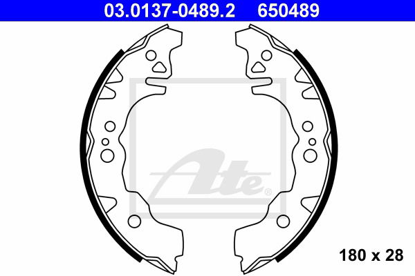 Bremsbackensatz Hinterachse ATE 03.0137-0489.2 von ATE