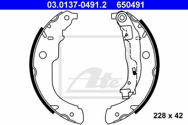 Bremsbackensatz Hinterachse ATE 03.0137-0491.2 von ATE