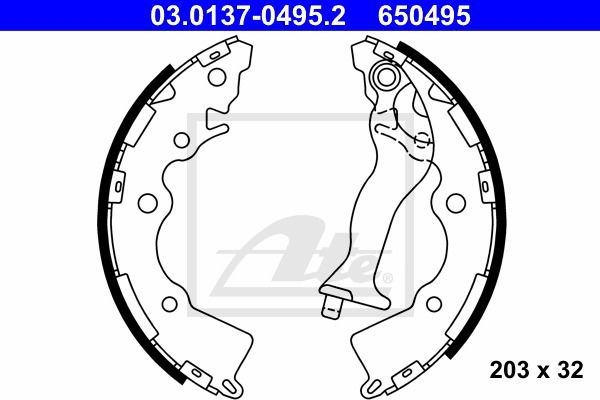 Bremsbackensatz Hinterachse ATE 03.0137-0495.2 von ATE