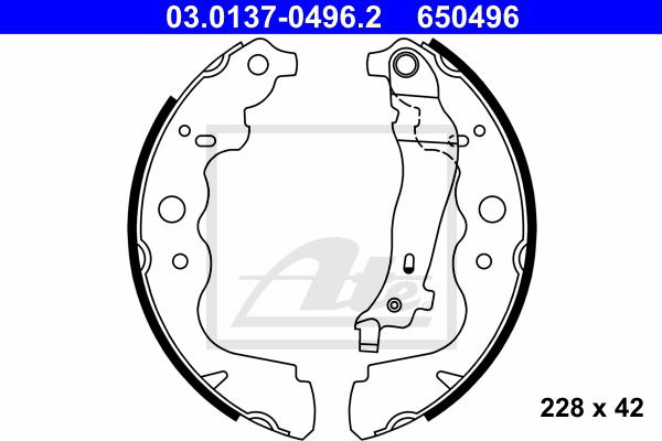 Bremsbackensatz Hinterachse ATE 03.0137-0496.2 von ATE