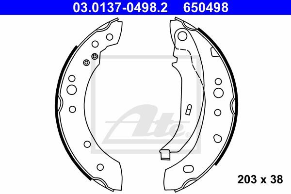 Bremsbackensatz Hinterachse ATE 03.0137-0498.2 von ATE