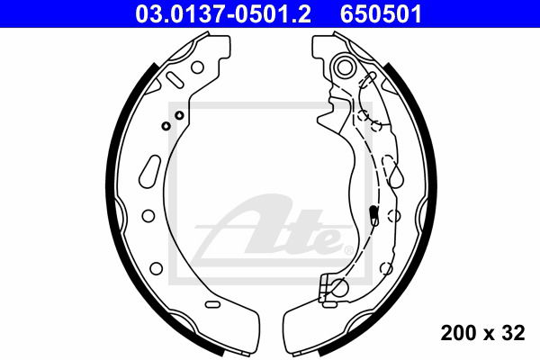 Bremsbackensatz Hinterachse ATE 03.0137-0501.2 von ATE