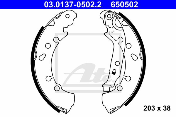 Bremsbackensatz Hinterachse ATE 03.0137-0502.2 von ATE