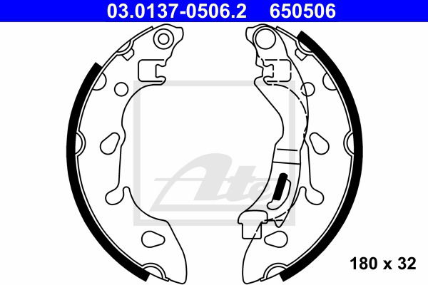 Bremsbackensatz Hinterachse ATE 03.0137-0506.2 von ATE