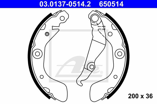 Bremsbackensatz Hinterachse ATE 03.0137-0514.2 von ATE