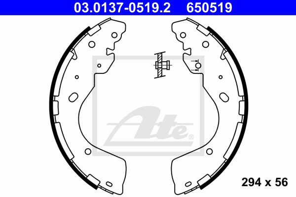 Bremsbackensatz Hinterachse ATE 03.0137-0519.2 von ATE