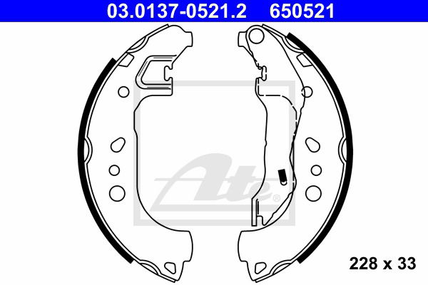 Bremsbackensatz Hinterachse ATE 03.0137-0521.2 von ATE