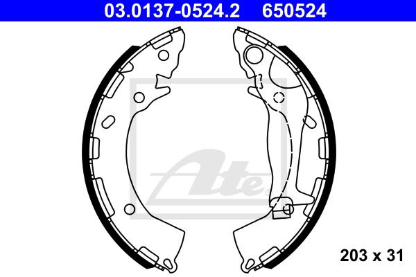 Bremsbackensatz Hinterachse ATE 03.0137-0524.2 von ATE