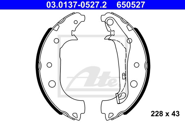 Bremsbackensatz Hinterachse ATE 03.0137-0527.2 von ATE