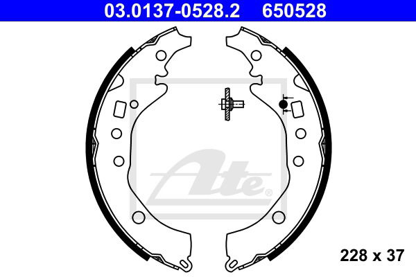 Bremsbackensatz Hinterachse ATE 03.0137-0528.2 von ATE