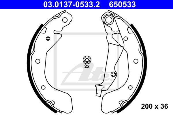 Bremsbackensatz Hinterachse ATE 03.0137-0533.2 von ATE