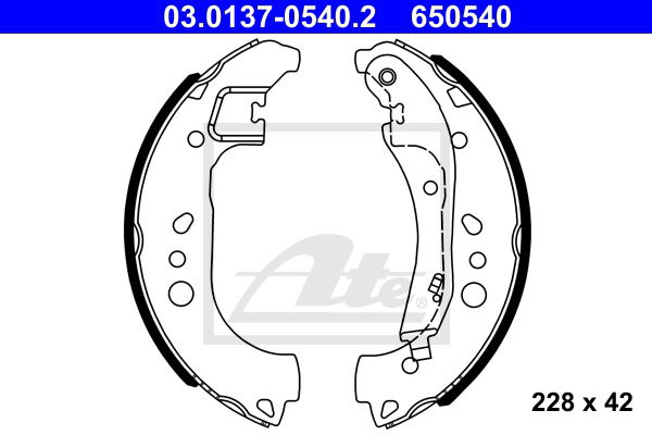 Bremsbackensatz Hinterachse ATE 03.0137-0540.2 von ATE