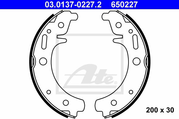 Bremsbackensatz Vorderachse ATE 03.0137-0227.2 von ATE