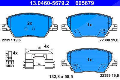 Ate Bremsbelagsatz, Scheibenbremse [Hersteller-Nr. 13.0460-5679.2] für Fiat von ATE