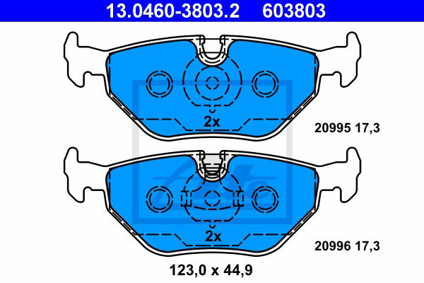 Bremsbelagsatz, Scheibenbremse Hinterachse ATE 13.0460-3803.2 von ATE