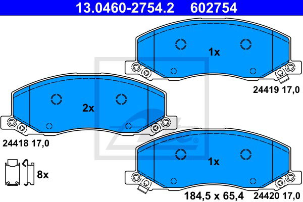 Bremsbelagsatz, Scheibenbremse Vorderachse ATE 13.0460-2754.2 von ATE