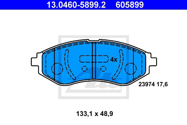 Bremsbelagsatz, Scheibenbremse Vorderachse ATE 13.0460-5899.2 von ATE