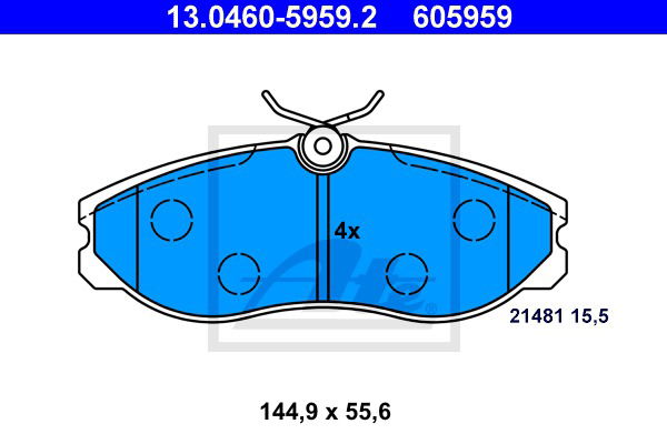 Bremsbelagsatz, Scheibenbremse Vorderachse ATE 13.0460-5959.2 von ATE