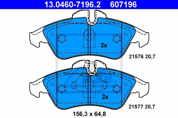 Bremsbelagsatz, Scheibenbremse Vorderachse ATE 13.0460-7196.2 von ATE