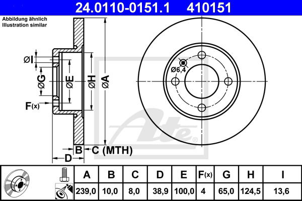 Bremsscheibe ATE 24.0110-0151.1 von ATE