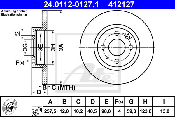 Bremsscheibe ATE 24.0112-0127.1 von ATE