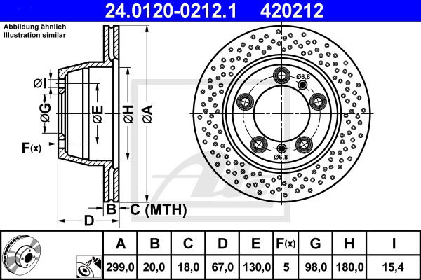 Bremsscheibe Hinterachse ATE 24.0120-0212.1 von ATE