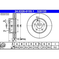 Bremsscheibe PowerDisc ATE 24.0328-0155.1, 1 Stück von Ate