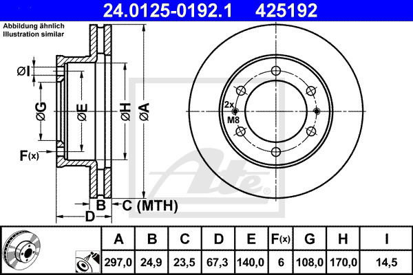 Bremsscheibe Vorderachse ATE 24.0125-0192.1 von ATE