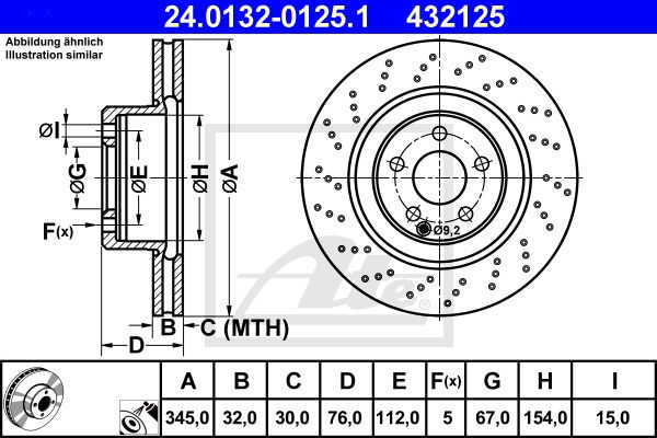 Bremsscheibe Vorderachse ATE 24.0132-0125.1 von ATE