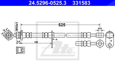 Ate Bremsschlauch [Hersteller-Nr. 24.5296-0525.3] für Suzuki von ATE