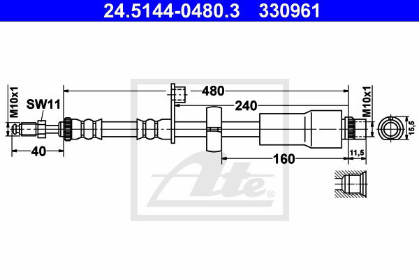 Bremsschlauch ATE 24.5144-0480.3 von ATE