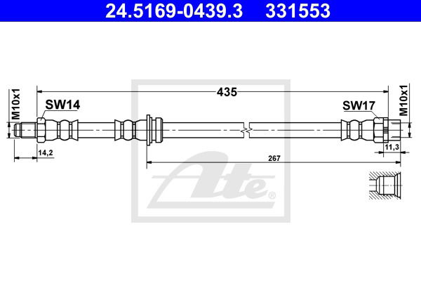 Bremsschlauch ATE 24.5169-0439.3 von ATE