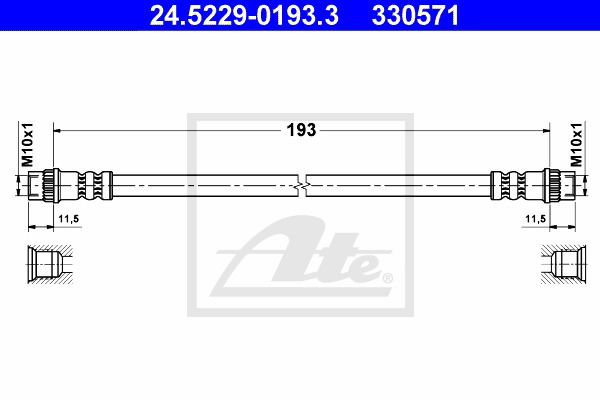 Bremsschlauch ATE 24.5229-0193.3 von ATE