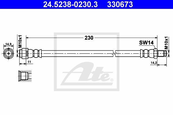 Bremsschlauch ATE 24.5238-0230.3 von ATE