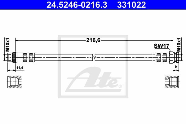 Bremsschlauch ATE 24.5246-0216.3 von ATE