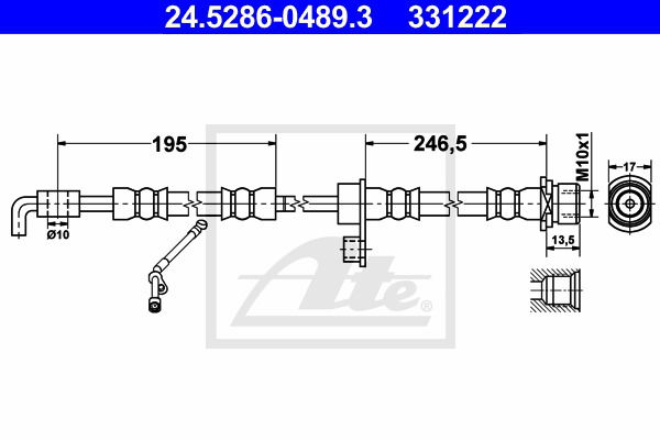 Bremsschlauch ATE 24.5286-0489.3 von ATE