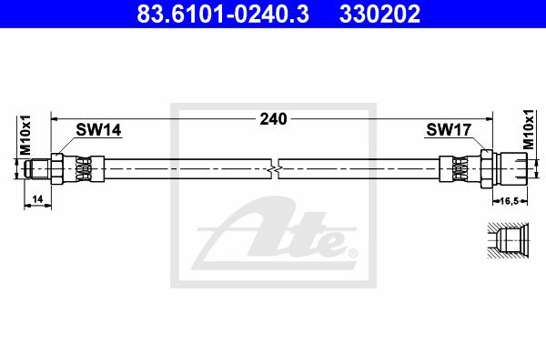 Bremsschlauch ATE 83.6101-0240.3 von ATE