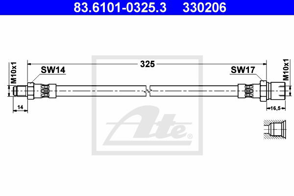 Bremsschlauch ATE 83.6101-0325.3 von ATE