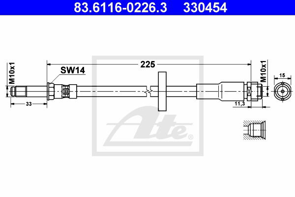 Bremsschlauch ATE 83.6116-0226.3 von ATE