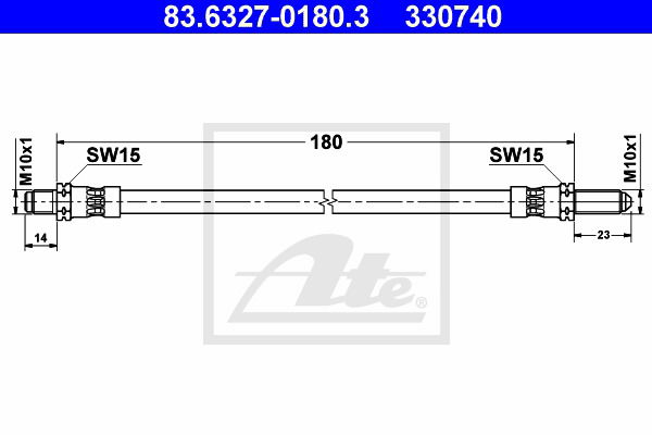 Bremsschlauch ATE 83.6327-0180.3 von ATE