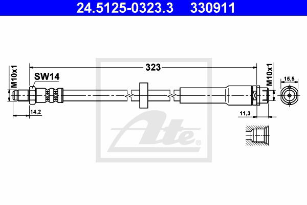 Bremsschlauch Hinterachse ATE 24.5125-0323.3 von ATE