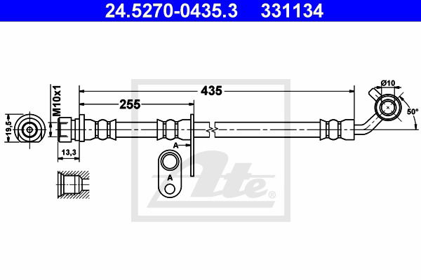 Bremsschlauch Hinterachse ATE 24.5270-0435.3 von ATE