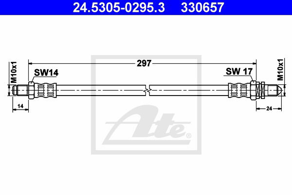 Bremsschlauch Hinterachse ATE 24.5305-0295.3 von ATE