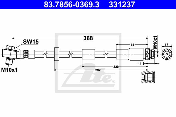 Bremsschlauch Hinterachse ATE 83.7856-0369.3 von ATE