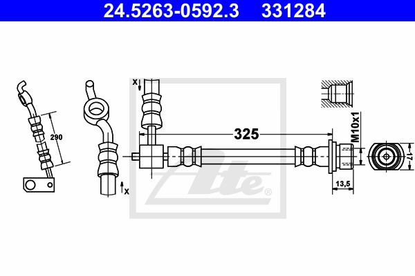 Bremsschlauch Hinterachse links ATE 24.5263-0592.3 von ATE