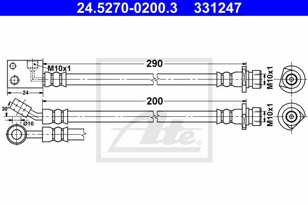 Bremsschlauch Hinterachse links ATE 24.5270-0200.3 von ATE