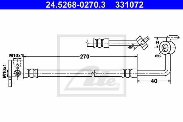 Bremsschlauch Hinterachse rechts ATE 24.5268-0270.3 von ATE